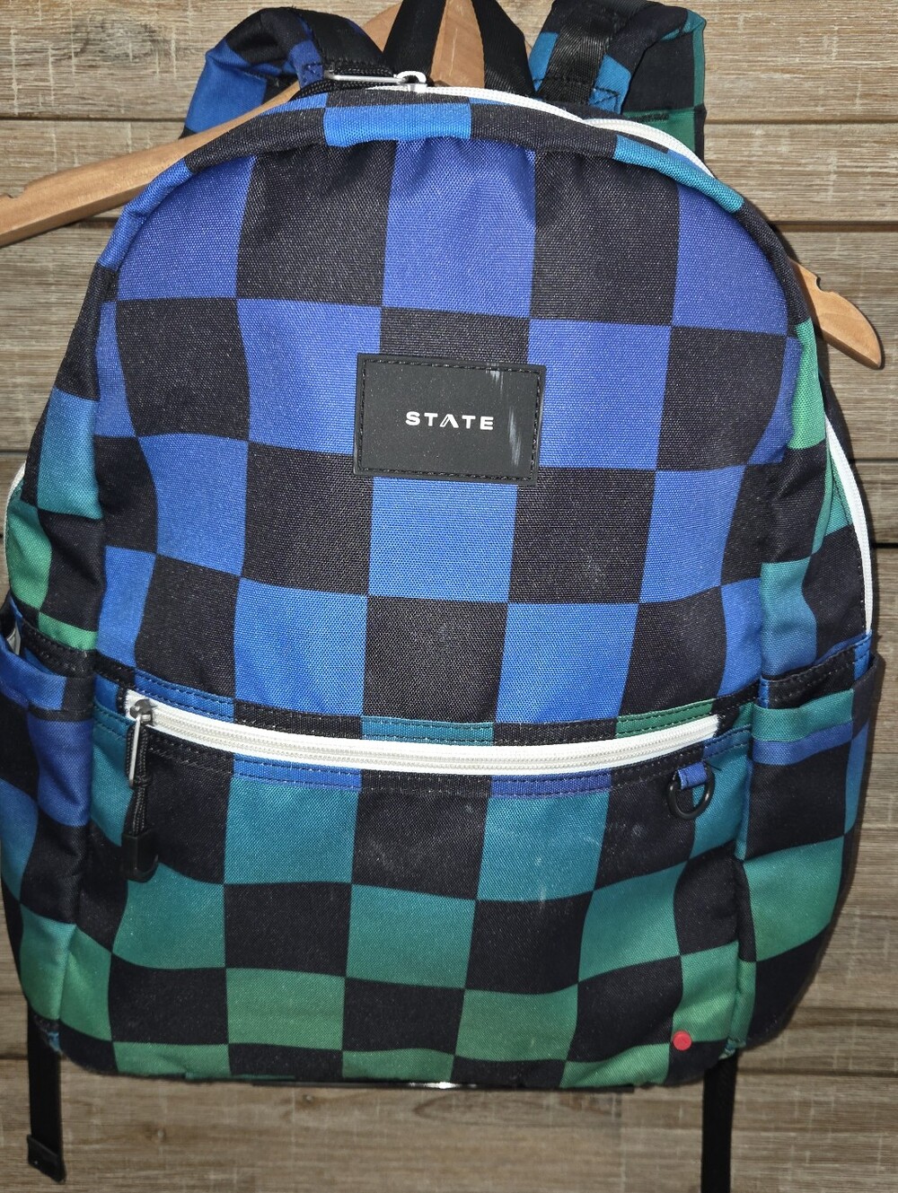 STATE Bags Kids Black Blue Green Checkerboard Backpack School Travel Canvas